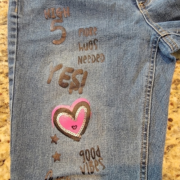 🟠4 for $25🟠 TOTAL GIRL PAINTED SEQUINED JEANS SIZE 16.5 PLUS - Picture 5 of 11